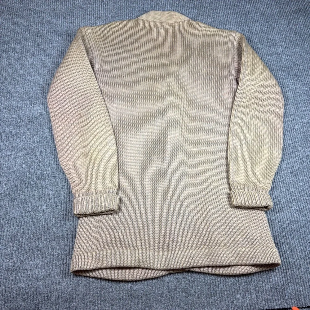 Vintage Lamb Knit Wool Letterman 50s Cardigan Sweater Tan‎ Men Size 38 Patch E